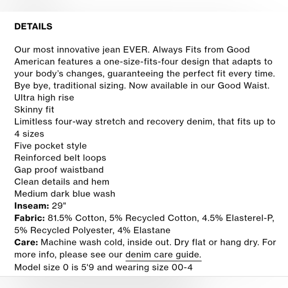 Good American High Rise Jeans - Dark Blue - Picture 11 of 11